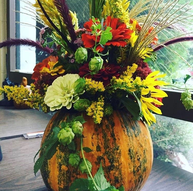 SOLD OUT Autumn Pumpkin Floral Design Arrangement