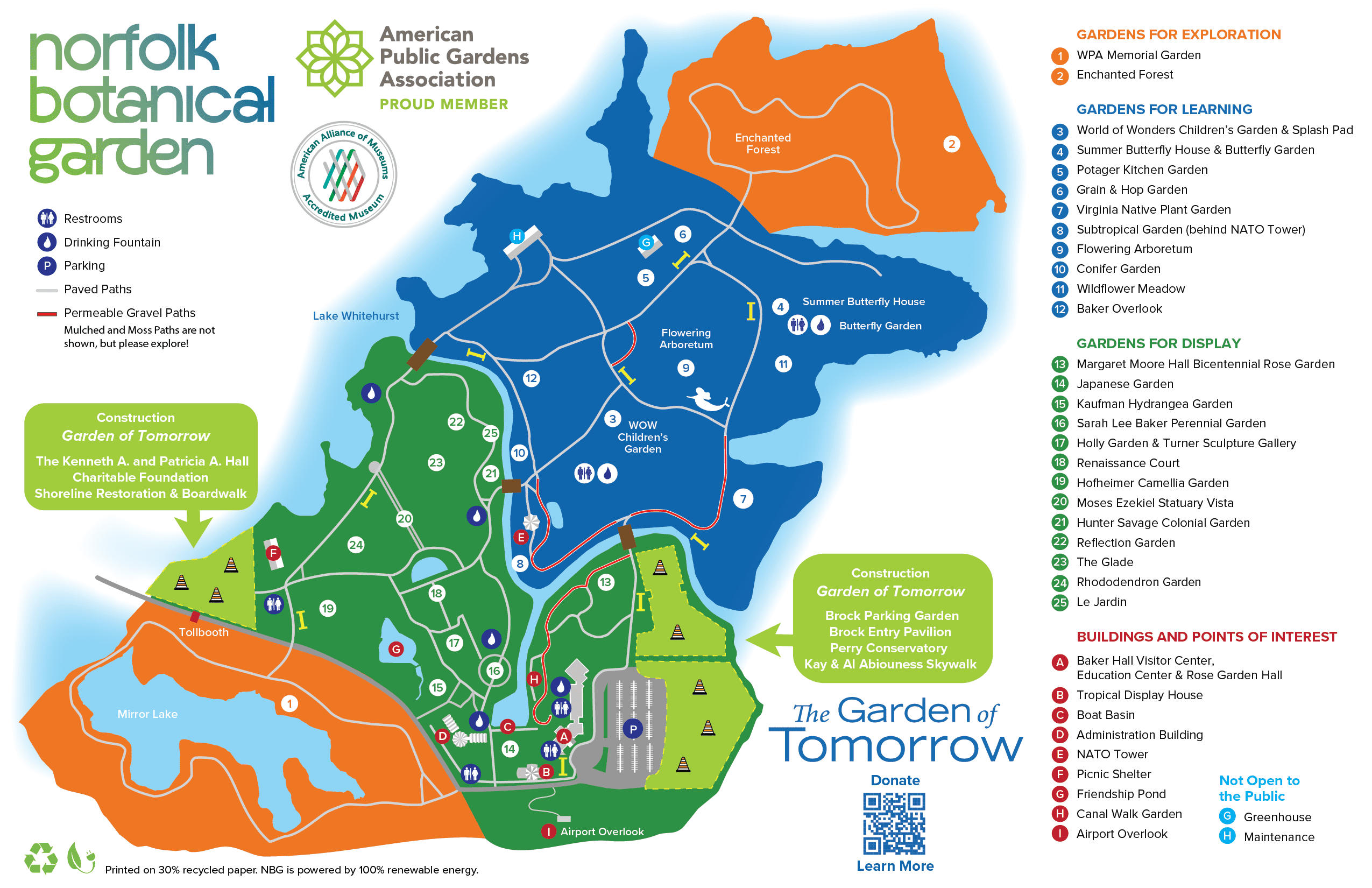 Map of Norfolk Botanical Garden