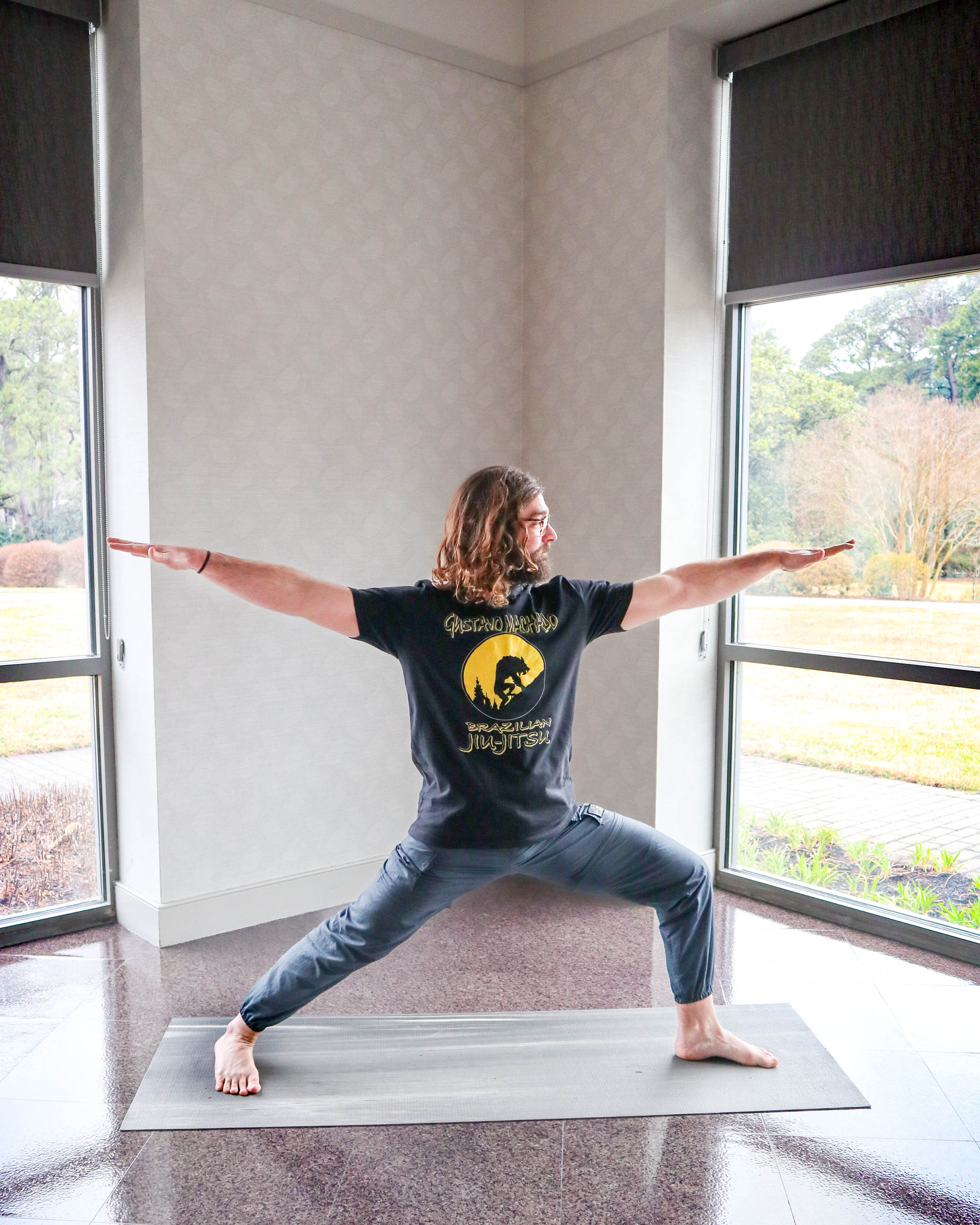 man in yoga pose